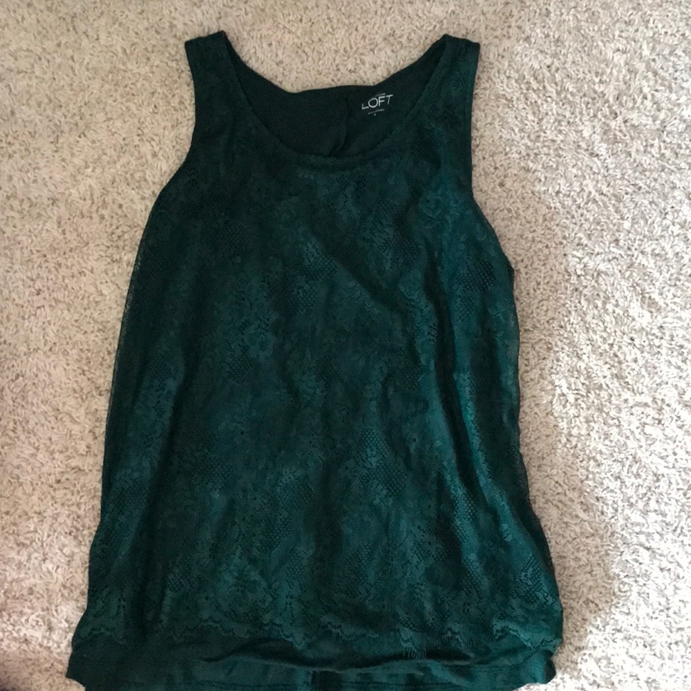 Emerald green lace tank